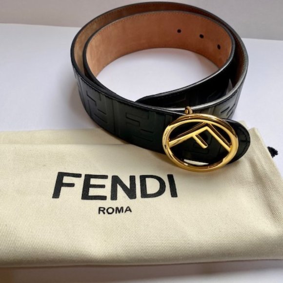 Fendi Accessories - Authentic Women's Fendi Logo Belt - Black